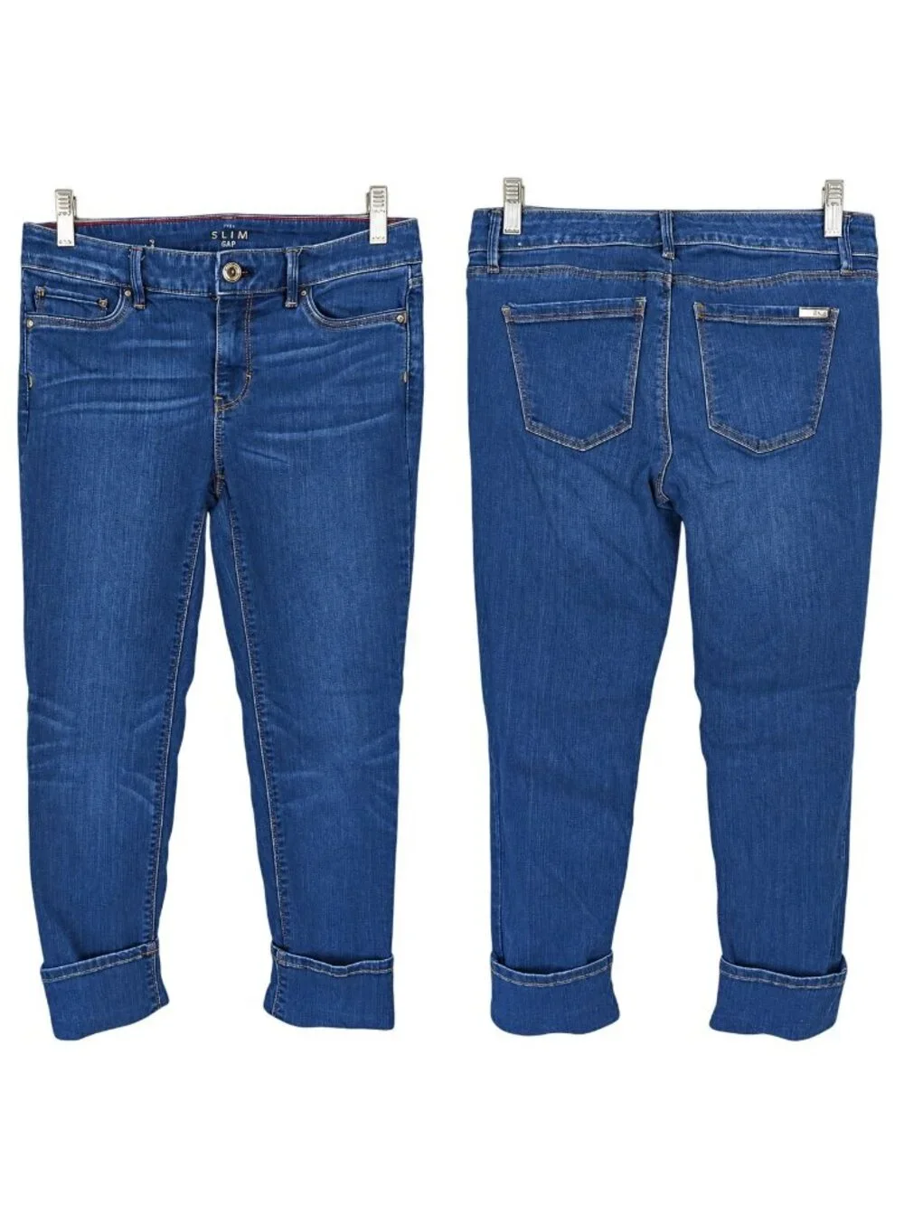 White House Black Market Womens Jeans 2 Slim Crop Low Rise Blue Stretch Denim 27